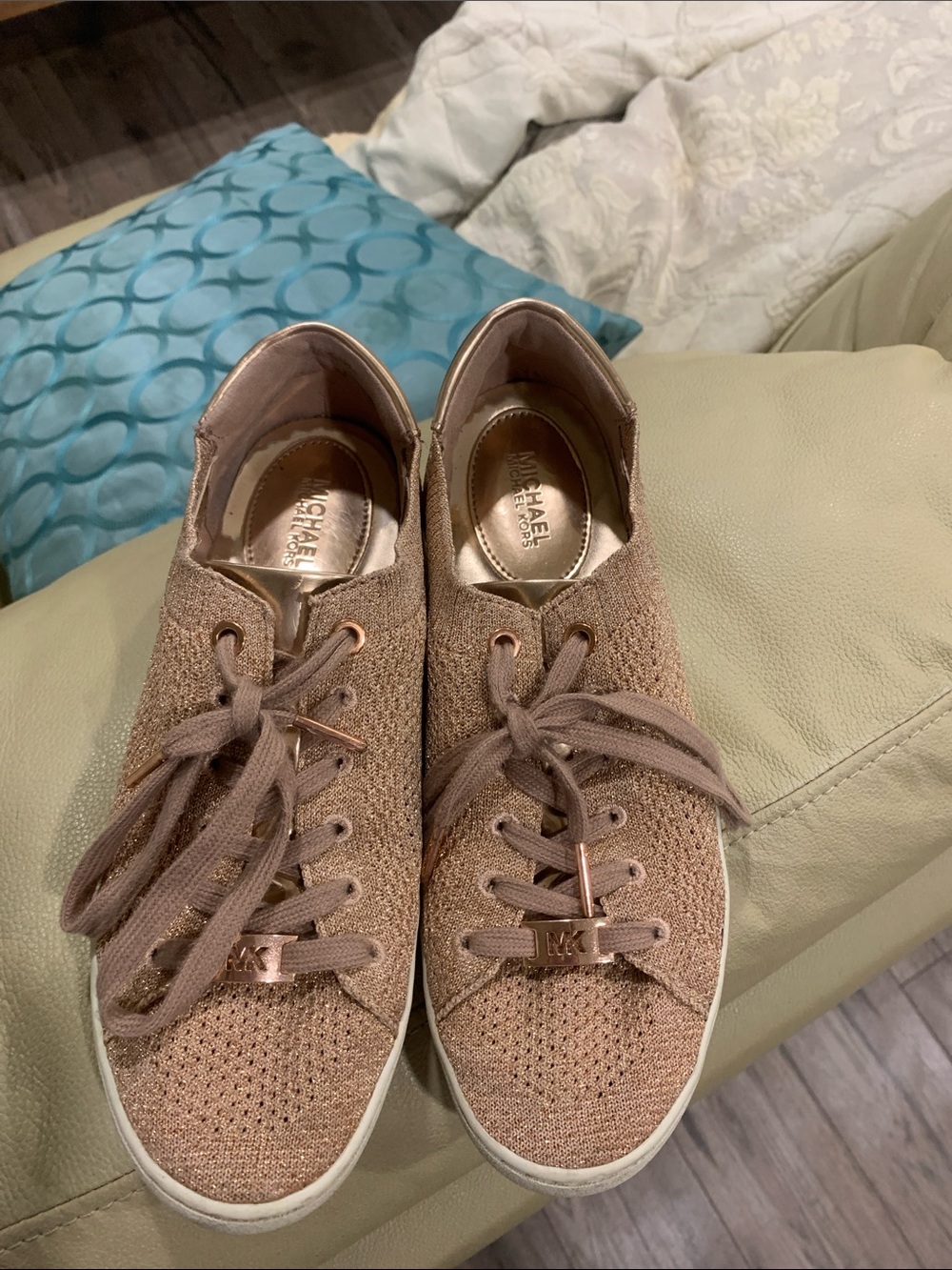 Michael Kors Women’s Blush Knit Lace-Up Sneakers
